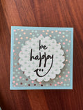 Post it Zettel "be happy"