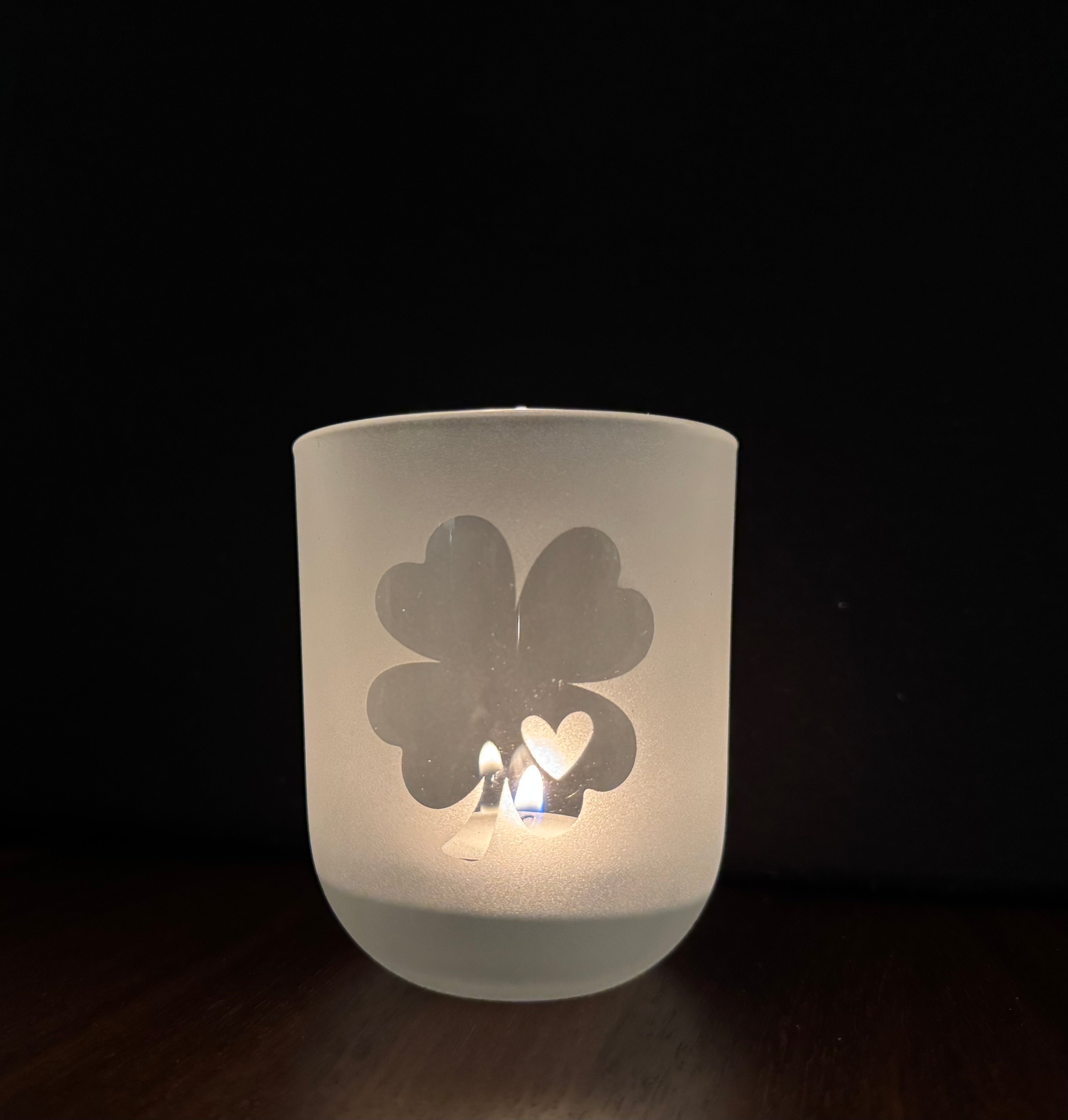 Windlicht Kleeblatt